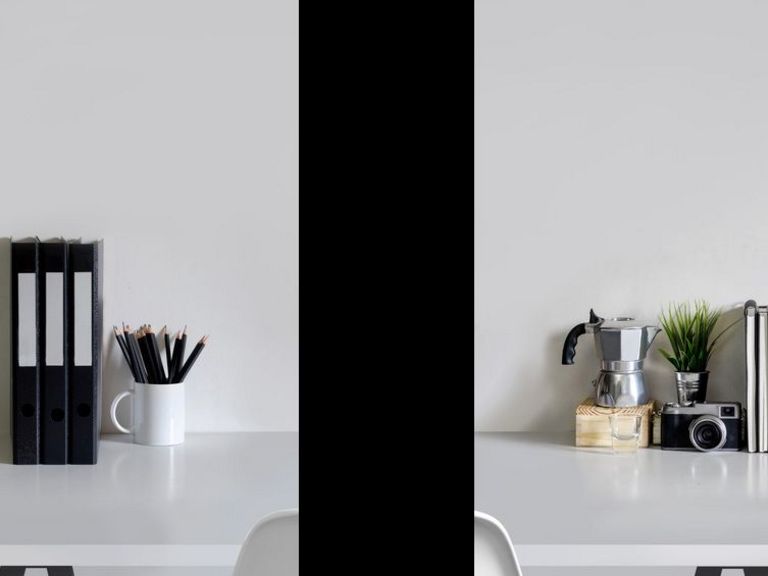 Arbeitsplatz mit Schreibtusch und Ordner, darüber schwarze Trauerbanderole - Trauer am Arbeitsplatz - Diakonie Hospiz Wannsee bietet Beratung Arbeitsplatz mit Schreibtusch und Ordner, darüber schwarze Trauerbanderole - Trauer am Arbeitsplatz - Diakonie Hospiz Wannsee bietet Beratung